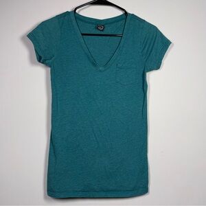 Zine Teal V-Neck Short Sleeve Tee